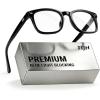 imageTIJN Premuim Blue Light Blocking Glasses for Women Men Square Frame Nerd Eyeglasses Anti Blue Ray Computer Screen GlassesBlack