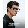 imageTIJN Premuim Blue Light Blocking Glasses for Women Men Square Frame Nerd Eyeglasses Anti Blue Ray Computer Screen GlassesBlack
