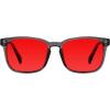 imageTIJN Premuim Blue Light Blocking Glasses for Women Men Square Frame Nerd Eyeglasses Anti Blue Ray Computer Screen GlassesClear Smoke