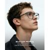 imageTIJN Premuim Blue Light Blocking Glasses for Women Men Square Frame Nerd Eyeglasses Anti Blue Ray Computer Screen GlassesClear Smoke