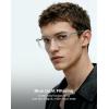 imageTIJN Premuim Blue Light Blocking Glasses for Women Men Square Frame Nerd Eyeglasses Anti Blue Ray Computer Screen GlassesCrystal Clear