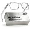 imageTIJN Premuim Blue Light Blocking Glasses for Women Men Square Frame Nerd Eyeglasses Anti Blue Ray Computer Screen GlassesCrystal Clear