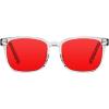 imageTIJN Premuim Blue Light Blocking Glasses for Women Men Square Frame Nerd Eyeglasses Anti Blue Ray Computer Screen GlassesCrystal Clear