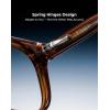 imageTIJN Premuim Blue Light Blocking Glasses for Women Men Square Frame Nerd Eyeglasses Anti Blue Ray Computer Screen GlassesDaily Protecthoney Brown