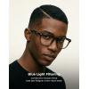imageTIJN Premuim Blue Light Blocking Glasses for Women Men Square Frame Nerd Eyeglasses Anti Blue Ray Computer Screen GlassesDaily Protecthoney Brown