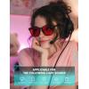 imageTIJN Premuim Blue Light Blocking Glasses for Women Men Square Frame Nerd Eyeglasses Anti Blue Ray Computer Screen GlassesHoney Brown