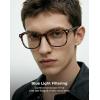 imageTIJN Premuim Blue Light Blocking Glasses for Women Men Square Frame Nerd Eyeglasses Anti Blue Ray Computer Screen GlassesMatte Leopard