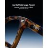 imageTIJN Premuim Blue Light Blocking Glasses for Women Men Square Frame Nerd Eyeglasses Anti Blue Ray Computer Screen GlassesMatte Leopard