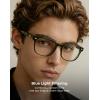 imageTIJN Premuim Blue Light Blocking Glasses for Women Men Square Frame Nerd Eyeglasses Anti Blue Ray Computer Screen GlassesOlive Tortoise