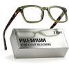 imageTIJN Premuim Blue Light Blocking Glasses for Women Men Square Frame Nerd Eyeglasses Anti Blue Ray Computer Screen GlassesOlive Tortoise