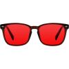 imageTIJN Premuim Blue Light Blocking Glasses for Women Men Square Frame Nerd Eyeglasses Anti Blue Ray Computer Screen GlassesHoney Brown