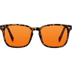 imageTIJN Premuim Blue Light Blocking Glasses for Women Men Square Frame Nerd Eyeglasses Anti Blue Ray Computer Screen GlassesMatte Leopard