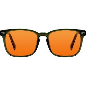 imageTIJN Premuim Blue Light Blocking Glasses for Women Men Square Frame Nerd Eyeglasses Anti Blue Ray Computer Screen GlassesOlive Tortoise