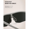 image:imageTIJN AntiSlip Sport Sunglasses Men WomenUV400 Running Baseball Cycling Golf Hiking Fishing Wrap Around Outdoor Glasses01ion White