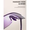 image:imageTIJN AntiSlip Sport Sunglasses Men WomenUV400 Running Baseball Cycling Golf Hiking Fishing Wrap Around Outdoor Glasses02holo Violet
