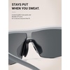 image:imageTIJN AntiSlip Sport Sunglasses Men WomenUV400 Running Baseball Cycling Golf Hiking Fishing Wrap Around Outdoor Glasses03chrome Flux