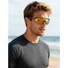 image:imageTIJN AntiSlip Sport Sunglasses Men WomenUV400 Running Baseball Cycling Golf Hiking Fishing Wrap Around Outdoor Glasses05terra Bronze