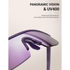 image:imageTIJN AntiSlip Sport Sunglasses Men WomenUV400 Running Baseball Cycling Golf Hiking Fishing Wrap Around Outdoor Glasses07holo Violet