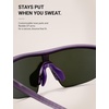 image:imageTIJN AntiSlip Sport Sunglasses Men WomenUV400 Running Baseball Cycling Golf Hiking Fishing Wrap Around Outdoor Glasses07holo Violet