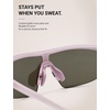 image:imageTIJN AntiSlip Sport Sunglasses Men WomenUV400 Running Baseball Cycling Golf Hiking Fishing Wrap Around Outdoor Glasses08haze Blush