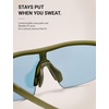 image:imageTIJN AntiSlip Sport Sunglasses Men WomenUV400 Running Baseball Cycling Golf Hiking Fishing Wrap Around Outdoor Glasses09bionic Green
