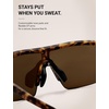 image:imageTIJN AntiSlip Sport Sunglasses Men WomenUV400 Running Baseball Cycling Golf Hiking Fishing Wrap Around Outdoor Glasses10tortoise Pulse