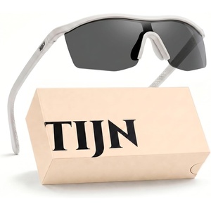 image:imageTIJN AntiSlip Sport Sunglasses Men WomenUV400 Running Baseball Cycling Golf Hiking Fishing Wrap Around Outdoor Glasses01ion White