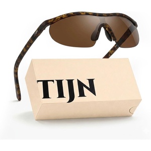 image:imageTIJN AntiSlip Sport Sunglasses Men WomenUV400 Running Baseball Cycling Golf Hiking Fishing Wrap Around Outdoor Glasses10tortoise Pulse