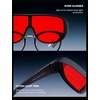 image:imageTIJN Blue Light Blocking Fit Over Glasses Men WomenDual AR CoatingOversized Aviator Frame for Computer Gaming Screen01 Red Max Lens Black