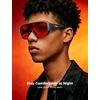 image:imageTIJN Blue Light Blocking Fit Over Glasses Men WomenDual AR CoatingOversized Aviator Frame for Computer Gaming Screen02 Red Max Lens Silver Gray