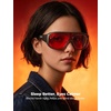 image:imageTIJN Blue Light Blocking Fit Over Glasses Men WomenDual AR CoatingOversized Aviator Frame for Computer Gaming Screen02 Red Max Lens Silver Gray