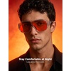 image:imageTIJN Blue Light Blocking Fit Over Glasses Men WomenDual AR CoatingOversized Aviator Frame for Computer Gaming Screen03 Red Max Lens Clear