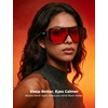 image:imageTIJN Blue Light Blocking Fit Over Glasses Men WomenDual AR CoatingOversized Aviator Frame for Computer Gaming Screen04 Red Max Lens Crystal Brown