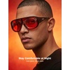 image:imageTIJN Blue Light Blocking Fit Over Glasses Men WomenDual AR CoatingOversized Aviator Frame for Computer Gaming Screen04 Red Max Lens Crystal Brown