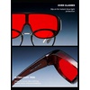 image:imageTIJN Blue Light Blocking Fit Over Glasses Men WomenDual AR CoatingOversized Aviator Frame for Computer Gaming Screen04 Red Max Lens Crystal Brown