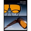 image:imageTIJN Blue Light Blocking Fit Over Glasses Men WomenDual AR CoatingOversized Aviator Frame for Computer Gaming Screen08 Amber Gaming Lens Crystal Brown