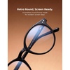 image:imageTIJN Blue Light Blocking Glasses Men Women Vintage Thick Round Rim Frame Eyeglasses03 Jet Black
