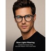 image:imageTIJN Blue Light Blocking Glasses Men Women Vintage Thick Round Rim Frame Eyeglasses03 Jet Black