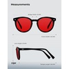 image:imageTIJN Blue Light Blocking Glasses Men Women Vintage Thick Round Rim Frame Eyeglasses24 Upgraded Red Lens  Jet Black