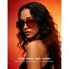 image:imageTIJN Blue Light Blocking Glasses Men Women Vintage Thick Round Rim Frame Eyeglasses24 Upgraded Red Lens  Jet Black