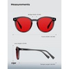image:imageTIJN Blue Light Blocking Glasses Men Women Vintage Thick Round Rim Frame Eyeglasses25 Upgraded Red Lens  Crystal Grey