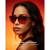 image:imageTIJN Blue Light Blocking Glasses Men Women Vintage Thick Round Rim Frame Eyeglasses27 Upgraded Red Lens  Coffee Brown