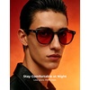 image:imageTIJN Blue Light Blocking Glasses Men Women Vintage Thick Round Rim Frame Eyeglasses28 Upgraded Red Lens  Crystal Olive