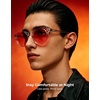 image:imageTIJN Blue Light Blocking Glasses Men Women Vintage Thick Round Rim Frame Eyeglasses29 Upgraded Red Lens  Transparent