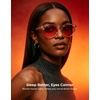 image:imageTIJN Blue Light Blocking Glasses Men Women Vintage Thick Round Rim Frame Eyeglasses29 Upgraded Red Lens  Transparent