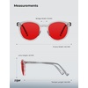 image:imageTIJN Blue Light Blocking Glasses Men Women Vintage Thick Round Rim Frame Eyeglasses29 Upgraded Red Lens  Transparent