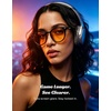 image:imageTIJN Blue Light Blocking Glasses Men Women Vintage Thick Round Rim Frame Eyeglasses34 Upgraded Amber Lens  Crystal Olive