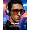 image:imageTIJN Blue Light Blocking Glasses Men Women Vintage Thick Round Rim Frame Eyeglasses34 Upgraded Amber Lens  Crystal Olive