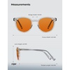 image:imageTIJN Blue Light Blocking Glasses Men Women Vintage Thick Round Rim Frame Eyeglasses35 Upgraded Amber Lens  Transparent