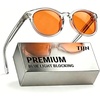 image:imageTIJN Blue Light Blocking Glasses Men Women Vintage Thick Round Rim Frame Eyeglasses35 Upgraded Amber Lens  Transparent